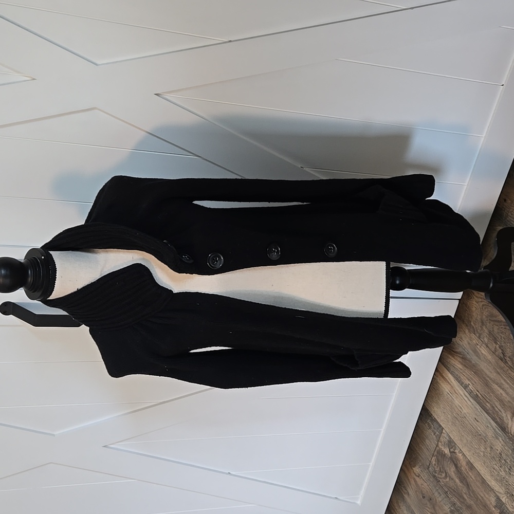 Cozy Oversize Sweater Duster Black